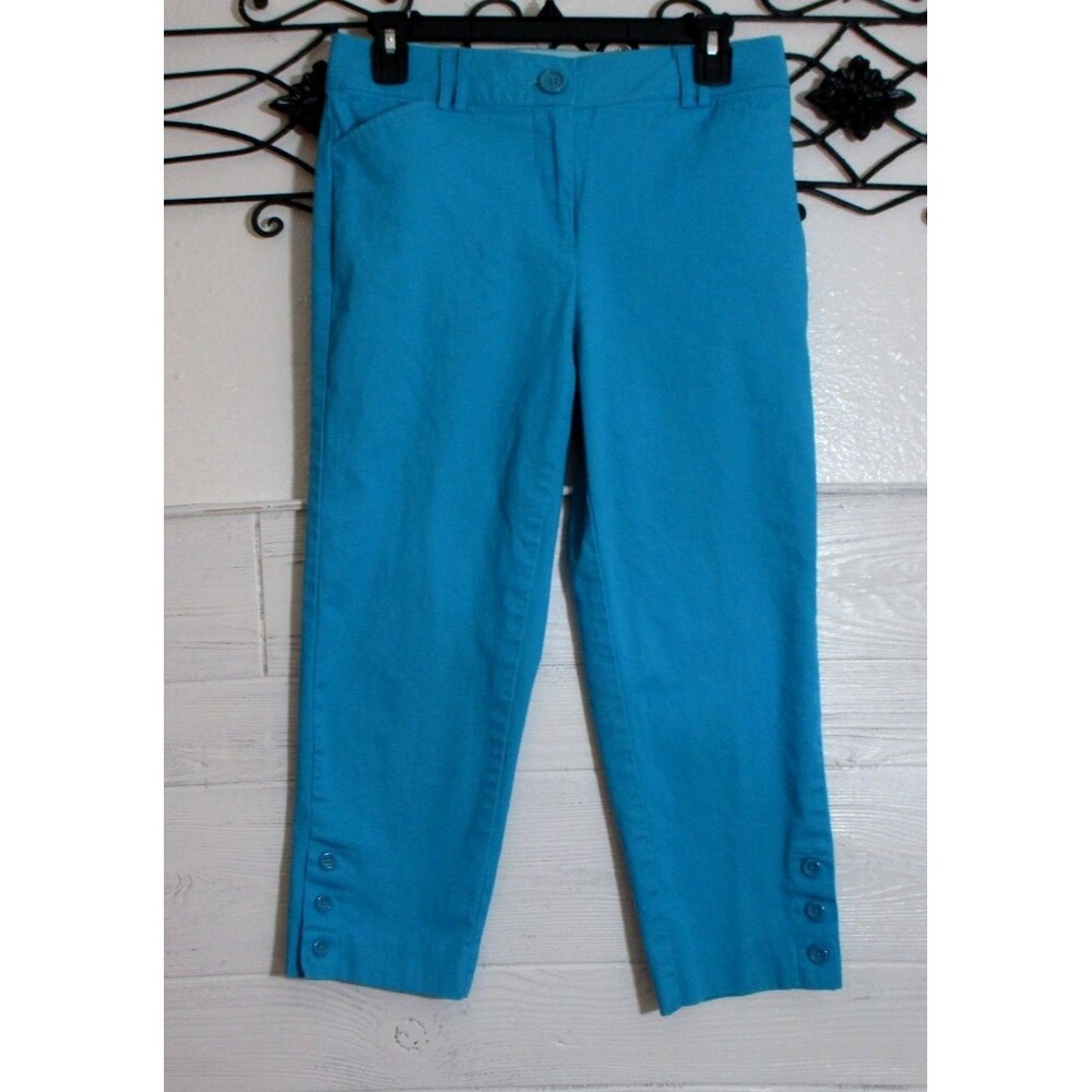 Counterparts Capri Pants Women's Size 4 Blue Pockets Tapered Leg